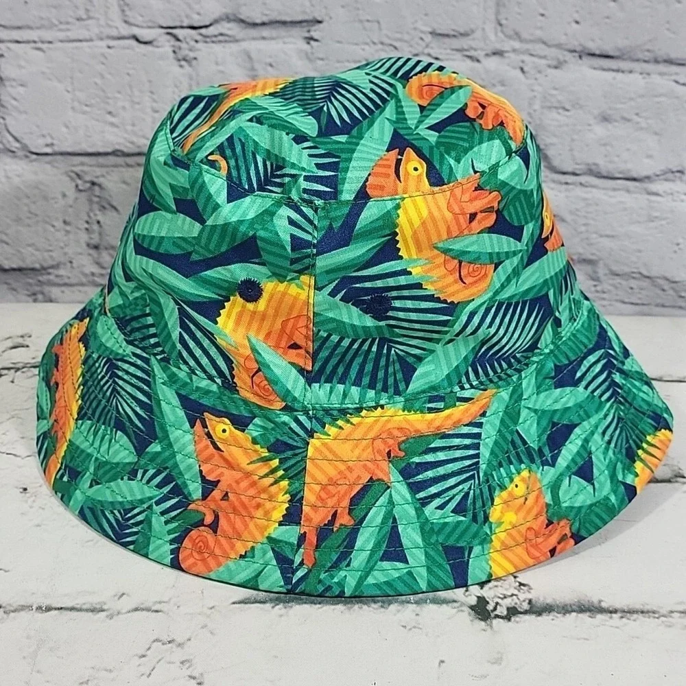 UV Skinz Toddler Bucket Hat Sun Protection Reversible Green Lizard Chameleon